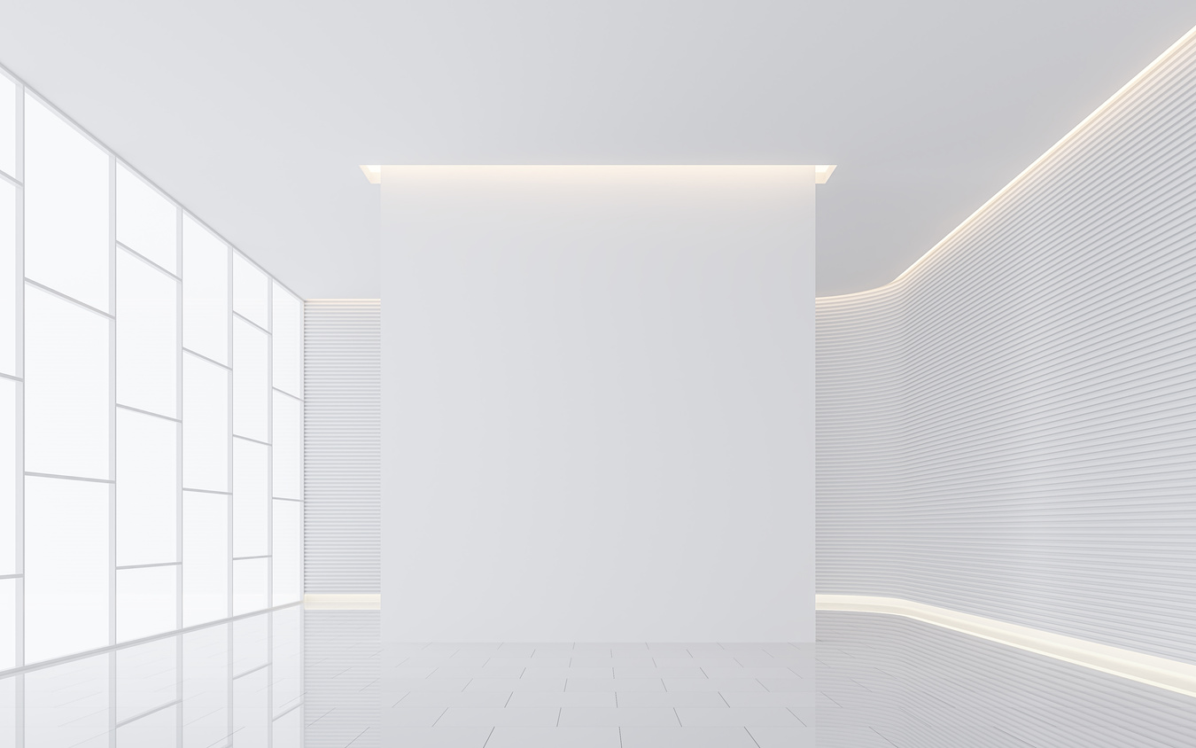 Empty white room modern space interior 3d render